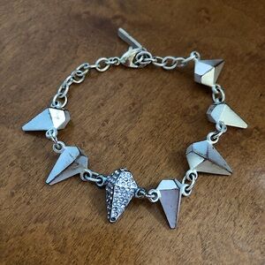 Rare 90s / Y2K Jewelmint Briolette / Kite Shaped Silver Plated Bracelet